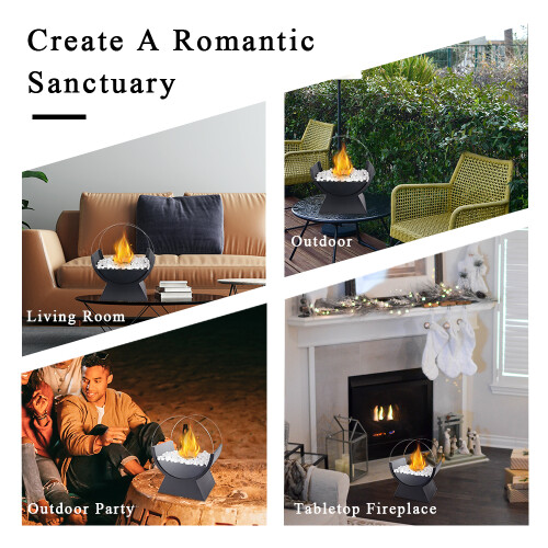 Firepit Fire Bowl Pot 34cm Bio Ethanol Fireplace 2