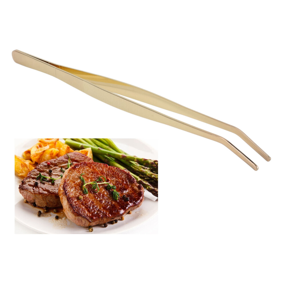 Stainless Steel Bent Tip Tweezers â 5.4 x 29.7cm Kitchen Tongs-image-OPC-PMH8W9N-NEW