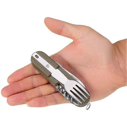 7-In-1 Camping Utensils Set, Stainless Steel Spoon Fork Knife Combo 2