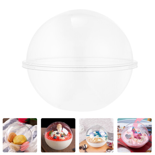 10Stk Transparente Kunststoff Kuchenbox Rund 350ml 2