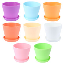 -set kunststoff pflanzgefäße mit unterteller für garten und