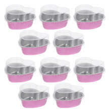 10St Herzförmige Alufolie Backform Mit Deckeln Für Kuchen Und Muffins