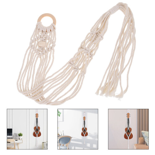 2Stk Macrame Gewebte Ukulele Wandhalterung Handgefertigt 2