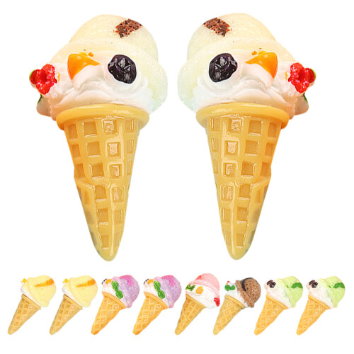10Stk Künstliches Eiswaffelmodell Mini Nachbildung Farben