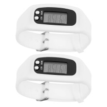 2 elektronische uhr herren digital lcd schrittzähler weiß