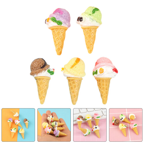 10Stk Künstliches Eiswaffelmodell Realistisch Mini Farben 2
