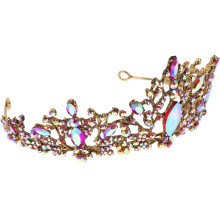 1Pc Durable Rhinestone Bridal Crown Multi Color Wedding Hair Ornament