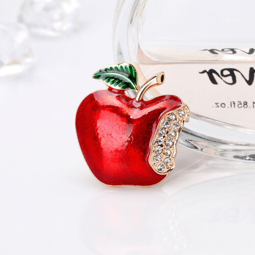 Personality Decoration Enamel Cute Red for Apple Student-Red 2