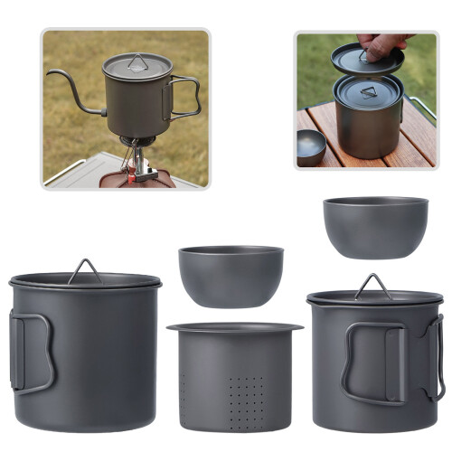 Adventure Ready Metal Teas Wares 5pc Ensemble pratique Résistant 1