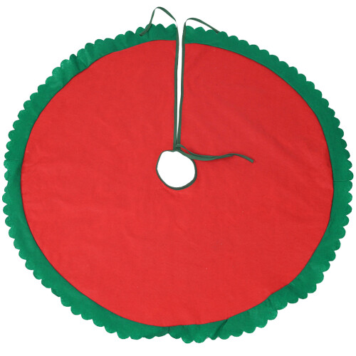 1Pc Green Traditional Felt Tree Skirt Decorative Tree Base Mat