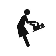 Babyverschoonstationbord, toiletbord voor zakelijke-Zwart