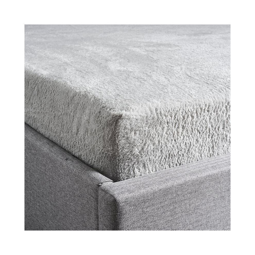(Silver, Double (137 x 190cm)) Cosy Collection Super Soft Teddy Fleece Fitted Sheet COSY WINTER COMFORT BEDROOM LIVING ROOM HOME-image-OPC-PMH96SD-NEW
