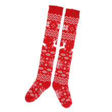 Chaussettes longues de renne sur le thème des vacances,-Rouge