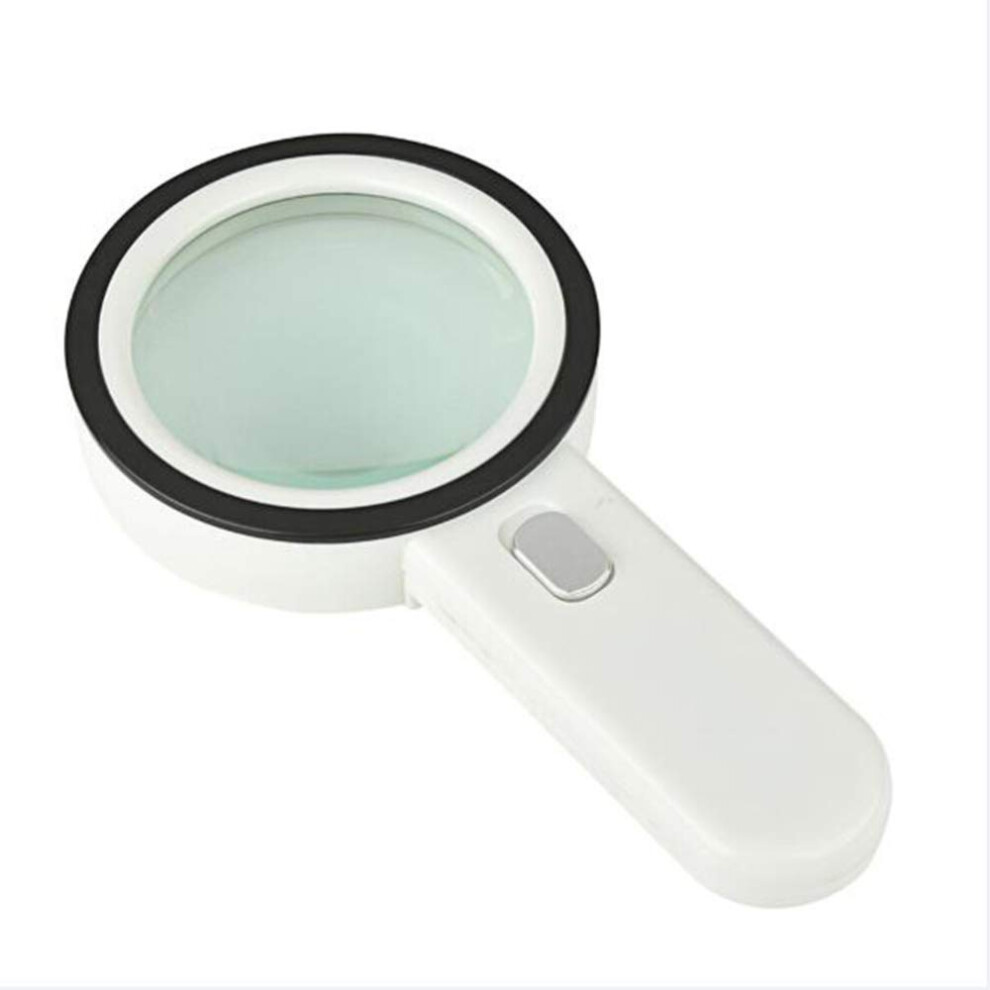 Magnifying Glass 30X 12 LED Lights 105mm Lightweight Handheld Magnifier Jewelry Watch Repair Loupe