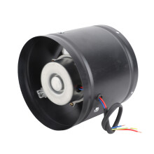 6 Inch Metal Duct Fan with Copper Wire Motor for Bathroom Kitchen Basement Black