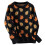 Pull à motif de feuille d'érable pour femme, pull en-Noir XL 1