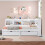 3ft White L-Shape Daybed, Charging Station&Storage 3