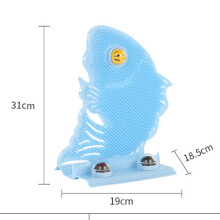 Fish Shape Wall Cat Self Groomer, Removable, Blue, 31x19x18.5cm