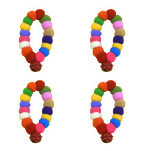 4PCS Festival Collars for Cats Plush Pompoms Cats Bells-L color