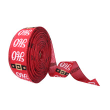 Christmas Ribbon 2.5in Fine Linen Ribbons for Wedding-Red 5M