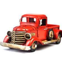 Vintage Truck Tabletop Ornaments Metal Truck Planter-red