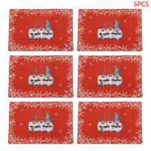 6pcs Gnome Swedish Tomte for Doll Christmas Placemats Table-Red