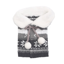 Christmas Sweater Wine Bottle Cover Collar Coat Design-gray