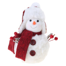 Soft Stuffed Toy Snowman Plush Dolls with Scarf and Plush Hat-S