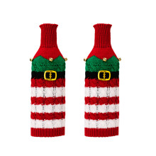 Set Of 2 Festival Stripes Knitted Wine Bottle Sleeves-stripe