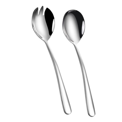 1 Set Salatlöffel Salatgabel Salat Servierbesteck (Silber)