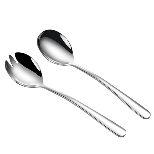1 Set Salatlöffel Salatgabel Salat Servierbesteck (Silber) 1