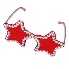 Red Plastic Star Festival Sunglasses Frameless Cool Party Glasses