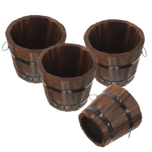 4Stk Kleiner Holzpflanztopf Für Die Terrasse