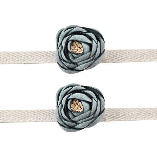 2Stk. Stoffblumen Vorhangbinder Halteband Seil 1