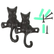 2Stk Kleiderhaken Antikoptik Haken Wandhaken Katzendesign Wandhaken
