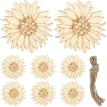 10 unlackierte holz sonnenblumen dekoelemente zum aufhängen