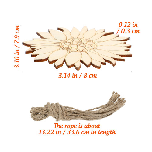 10 holz sonnenblumen dekoelemente hängend 1