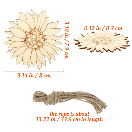 10 holz sonnenblumen dekoelemente hängend 2