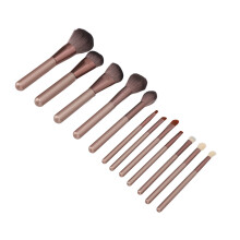 12-teiliges Make-up-Pinsel-Set - weiche Fasern, PU-Leder