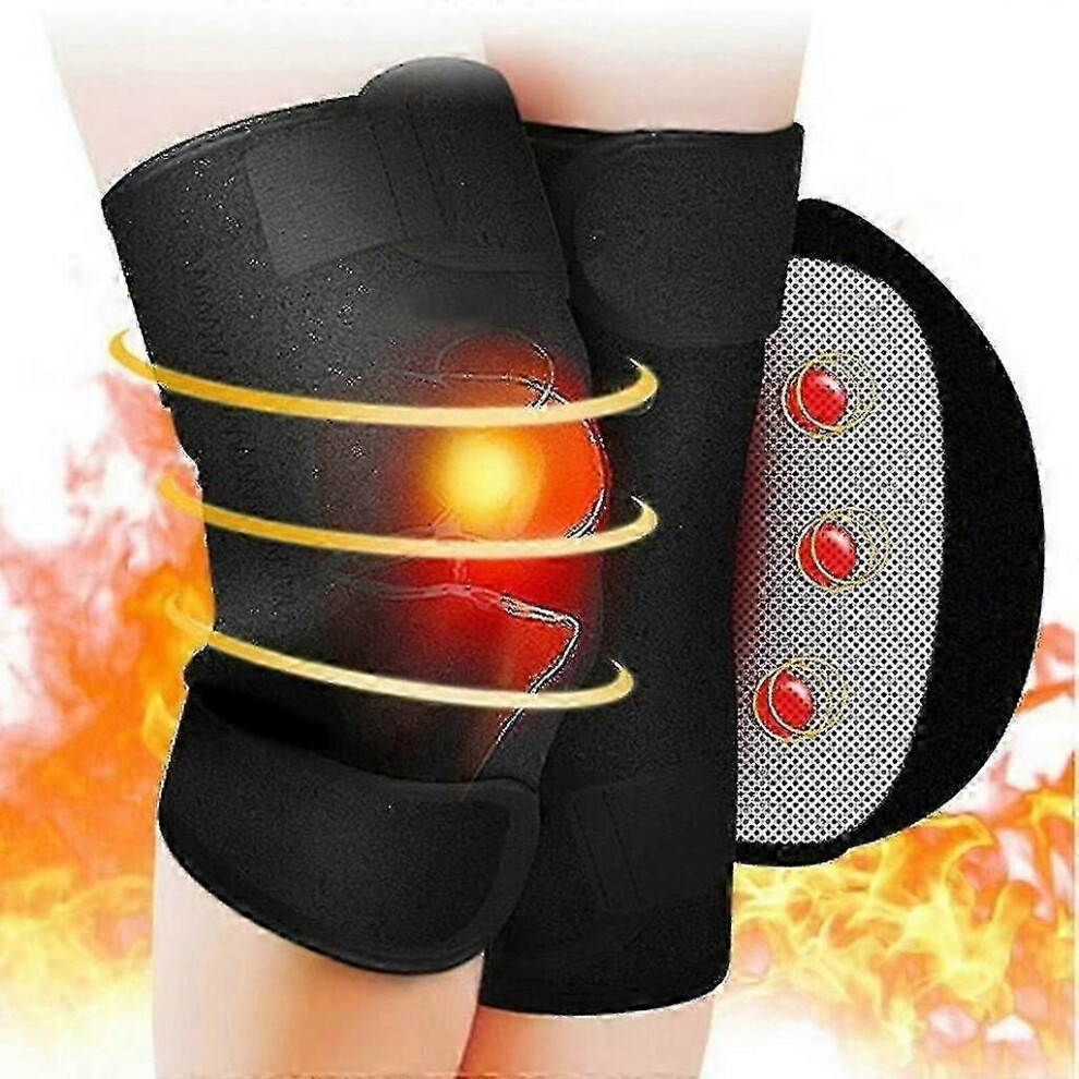 Heated Knee Braces (2-Pack), Physiotherapy Knee Braces Compatible with Arthritis, Muscle Pain Relief, Self-Heating Knee Braces to Keep You Warm