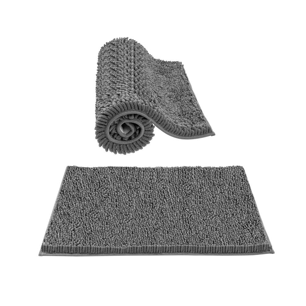 (Bath Mat ( 45 x 70cm ) - Charcoal) Non Slip Bath Mat Water Absorbent Shower Mats Machine Washable Bathroom Rug UK-image-OPC-PMH9J58-NEW