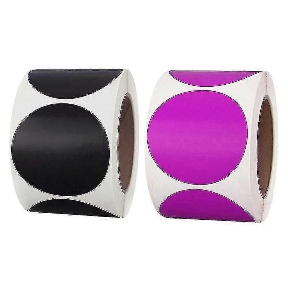 Kikidex (As Show, Black*Purple) 2 Roll 1000 Pcs 1 Round Color Coding Circle Dot Sticker Labels On A Roll Color Sticker Label