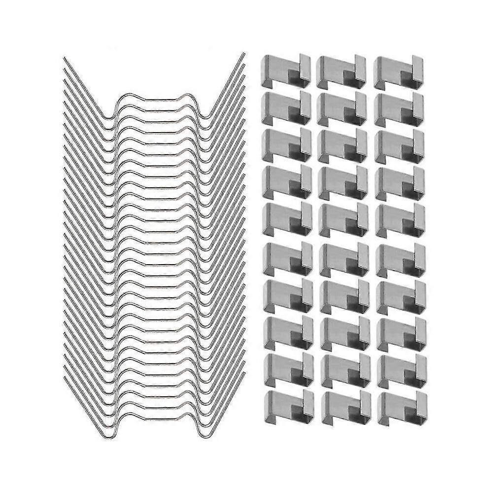 Kikidex (As Show, One Size) 100Pcs Greenhouse Clips For Glass,Stainless Steel Greenhouse Window Clips Glass Pane Fixings Clips