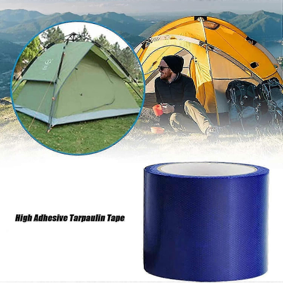Kikidex (As Show, ) Tarpaulin Repair Tape, 8X500cm Universal Waterproof Rv Awning Repair Tape Tarpaulin And Greenhouse Tent Repair Tape Red