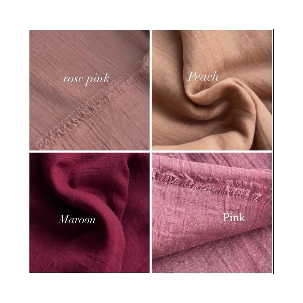 (Rose pink) High Quality Cotton & Silk Blend Hijab for Women - Lightweight & Soft Material Trending-image-OPC-PMH9JSR-NEW