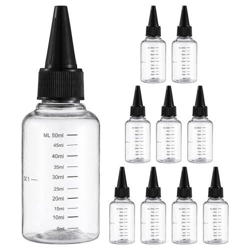 10 Pcs Transparent Plastic Squeeze Applicator Bottles