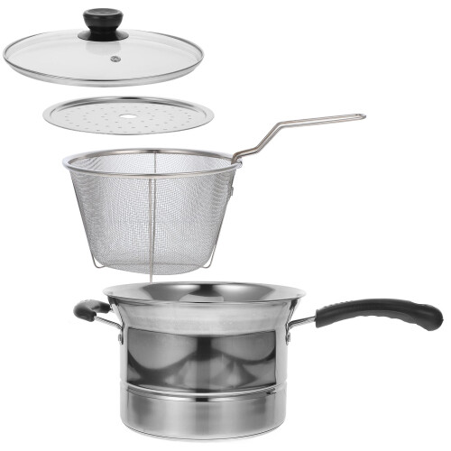 1 set kochtopf mit , frittiertopf, saucepan