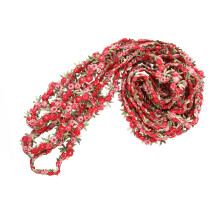 4,5 M Rose Spitzenbesatz Haarschmuck Blumenband Dunkelrot