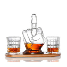 Middle Finger 1L Wine Liquor Whiskey Scotch Glass Decanter Funny Bar Decor Gift