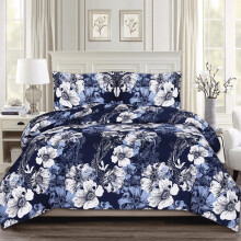 (FLORAL, Double (200cm X 200cm)) Luxury Hotel Quality Printed Duvet Cover Set - Single, Double, King, Super King with Matching Pillowcases